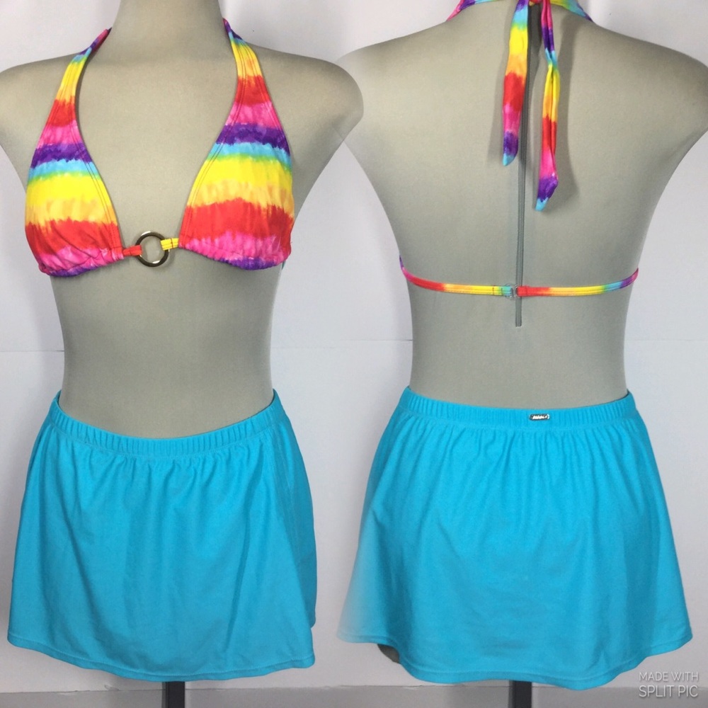 Multicolour Top And Skirt Bikini bottom size M